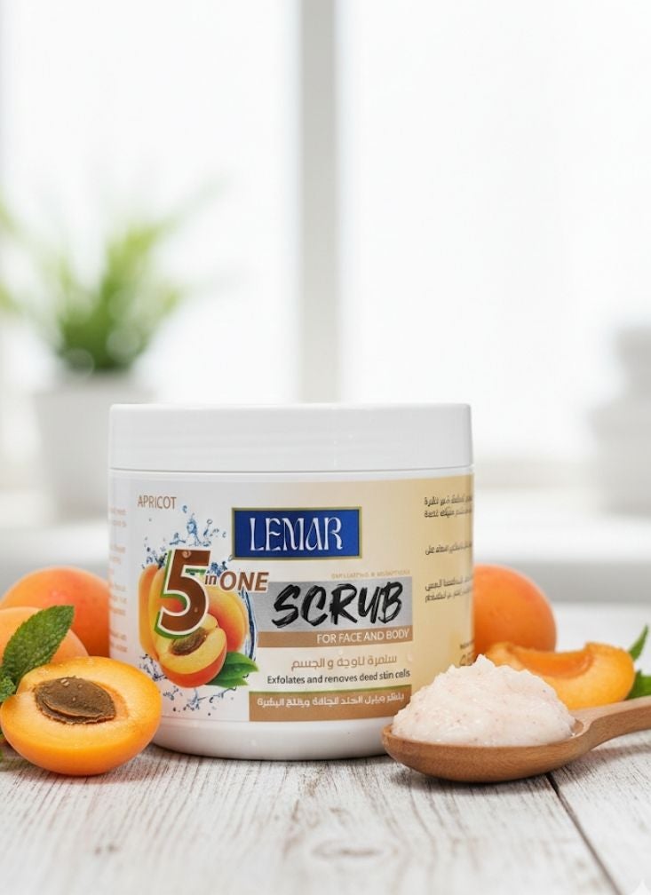 Lemar 5 in One Apricot Scrub for Face & Body Deep Cleansing - Image 2